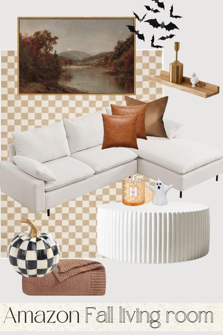 Amazon Fall Living Room 
—

Home decor, rugs, accent table, lamp, coffee table book, art, wall decor, couch, coffee table decor, throw pillows, neutral home decor, home, seasonal, fall, Halloween, neutral decor, affordable home finds. Amazon picks, Amazon finds