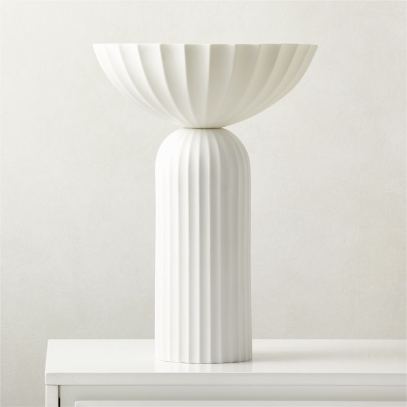 Jeanne Modern Fluted White Porcelain Table Lamp | CB2 | CB2