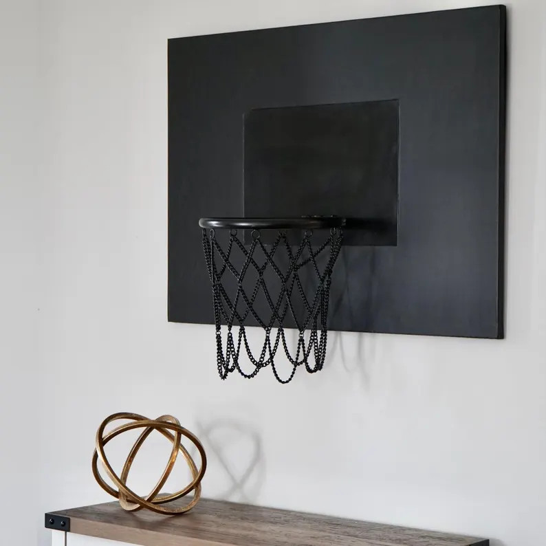 Black Leather Basketball Hoop: Wall Mounted Sports Decor - Etsy | Etsy (US)