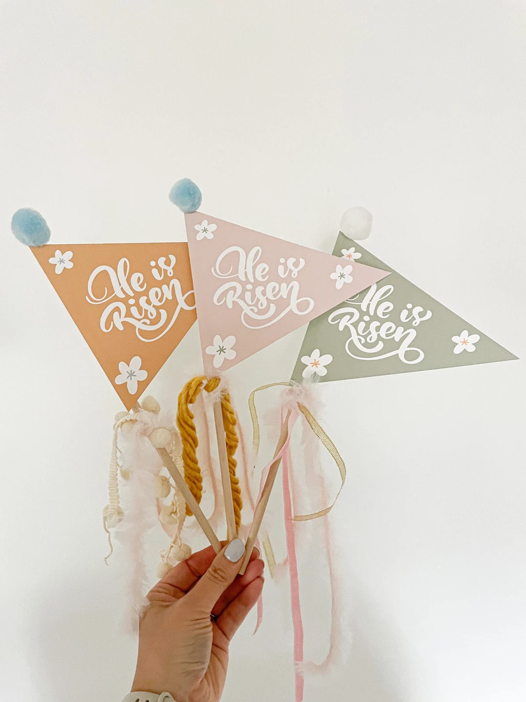 He is Risen Easter Pennant, Easter Pennant Flag, Printable Easter Flag, Easter Basket Pennant Fla... | Etsy (US)