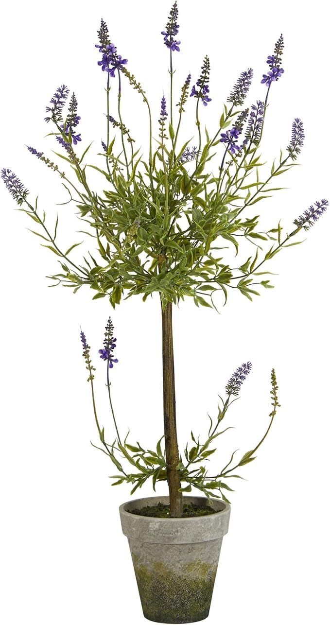 Nearly Natural 34in. Lavender Topiary Artificial Silk Trees, Purple | Amazon (US)