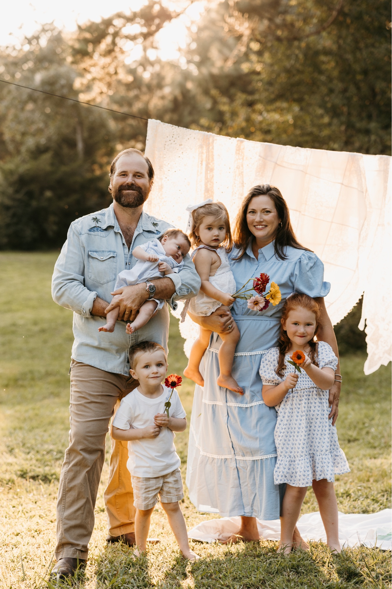 Family photos blue white fall lace linen cottage 

#LTKFallSale #LTKKids #LTKFamily