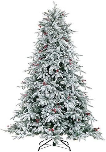 LordofXMAS Flocked Prelit Artificial Christmas Tree, 9 feet Pine, 800 LED Lights | Amazon (US)