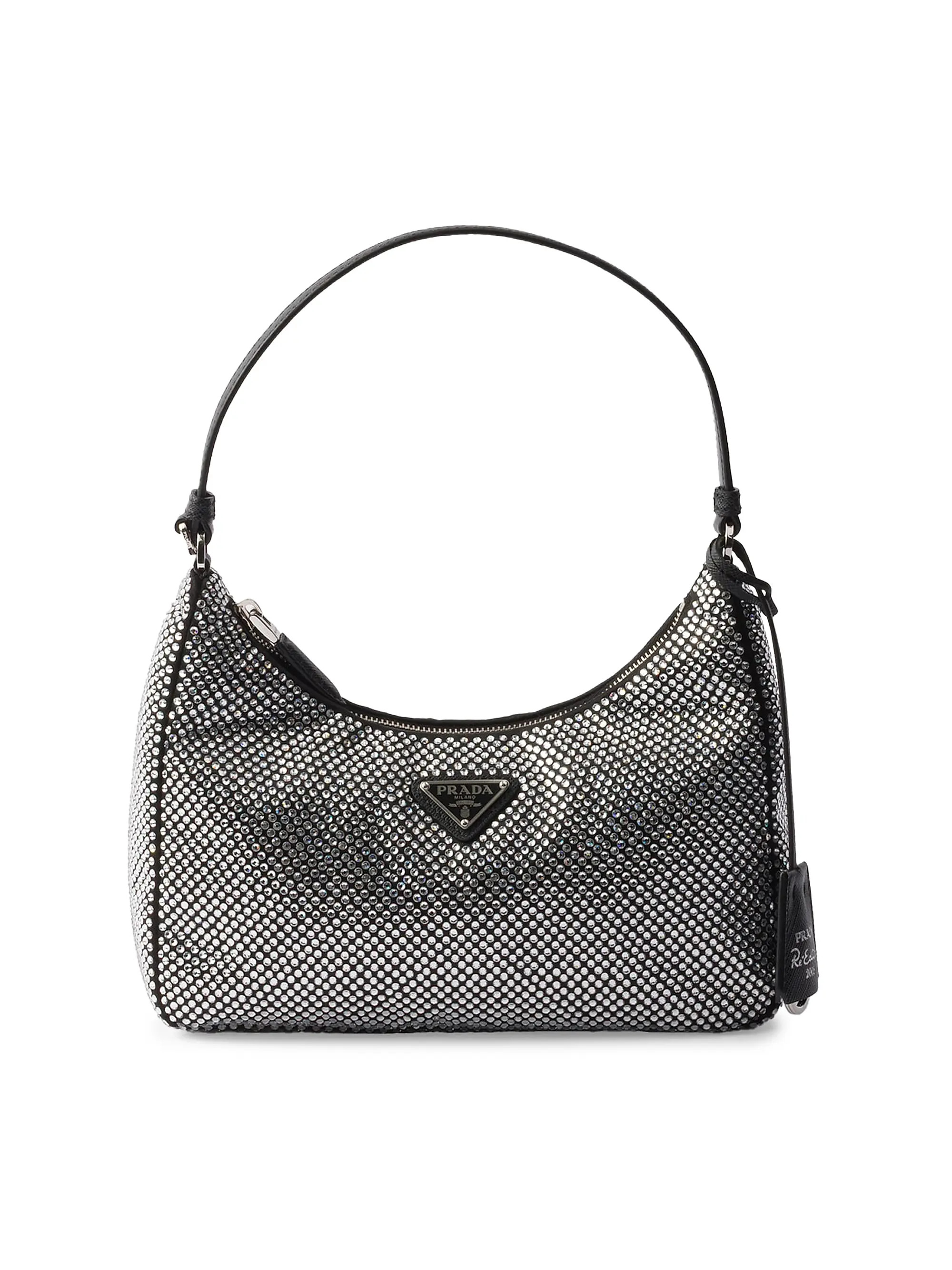 Prada Re-Edition 2005 Crystal-Studded Satin Mini-Bag | Saks Fifth Avenue | Saks Fifth Avenue