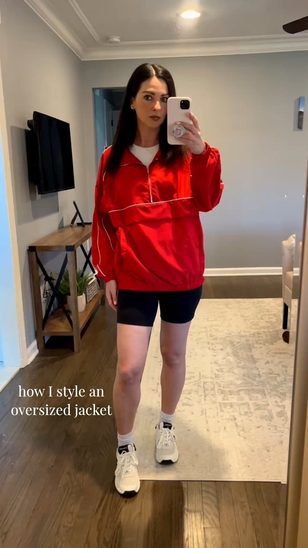 The oversized + fitted combo I’ll never stop wearing ❤️



I love pairing an oversized quarter zip with fitted bike shorts—it just balances everything out so effortlessly. This jacket is even better because of the elastic hem that gives it that slightly cinched, flattering shape.



Pro tip: I tucked the bottom into my black belt bag for a more styled look and easy access (game changer 🙌)



Such a good go-to for those in-between spring days when you want to look put together but stay comfy.





#athleisurestyle #ootdideas #springoutfits #casualchic #ltkfit
#amazonjacket #windbreakerstyle

#LTKootd #LTKActive #LTKfitnessgoals