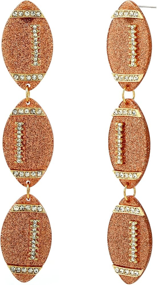 Madison Tyler Football Dangle Earrings for Women | TOUCHDOWN Drop Earrings | Sports Lover Post Ea... | Amazon (US)