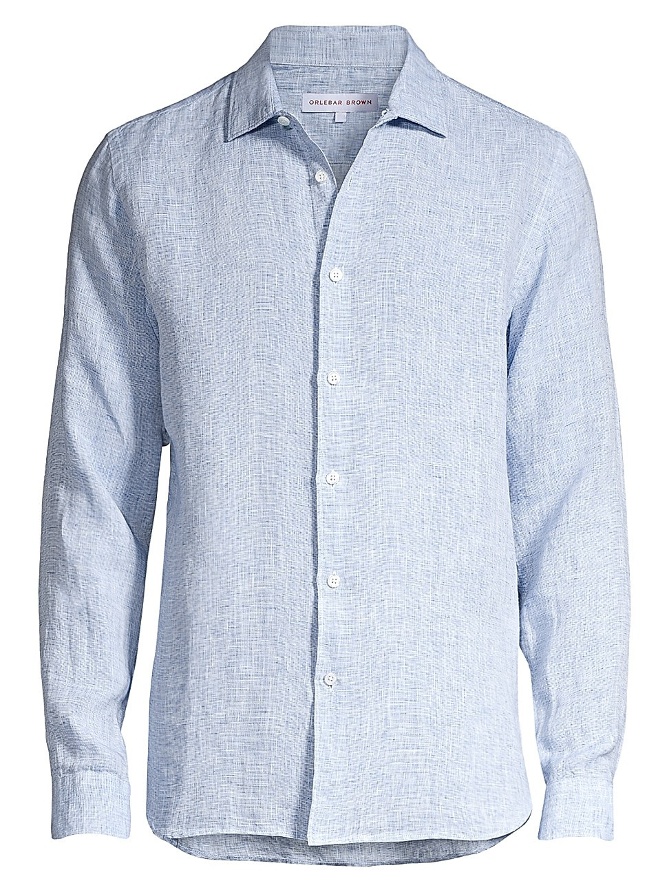Orlebar Brown Men's Giles Linen Shirt - Navy White - Size XL | Saks Fifth Avenue