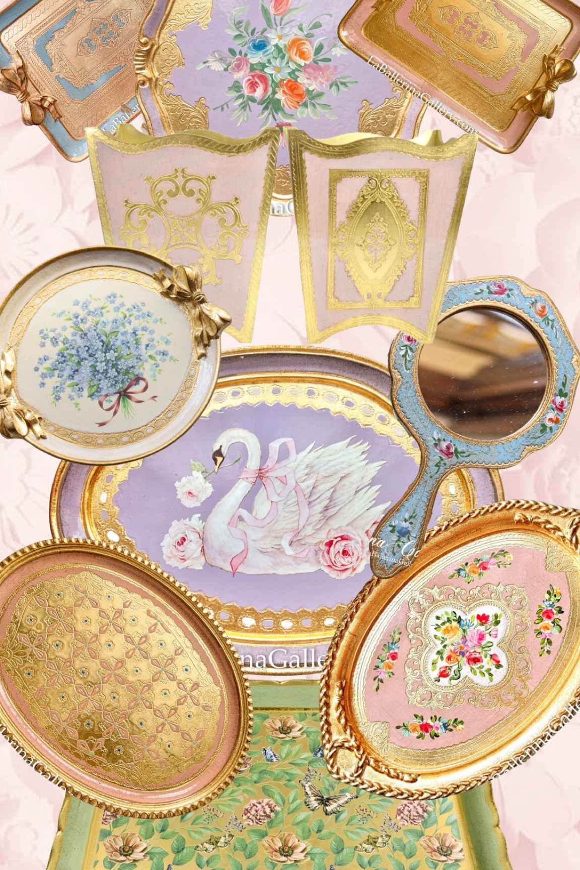 Do you like the vintage or newer Florentine better? I absolutely adore the hand painted floral details, the swan, strawberries, etc! I’ve linked some more amazing options that are great for hostess gifts, a tray wall (like mine!), anything! 

decor inspiration | grandmillennial | southern living | chinoiserie | home decor | coastal | traditional | classic | granny chic | blue and white | pink bows | ruffle | preppy style | winter outfit | sneakers | living room | bedroom | jeans | bedding | lilly pulitzer | girly | loveshackfancy | caitlin wilson | tablescape | florals | spring outfit | white jeans | country concert outfit | bedding | wedding guest dress | travel outfit | white dress | home

#LTKfindsunder50 #LTKhome #LTKfindsunder100