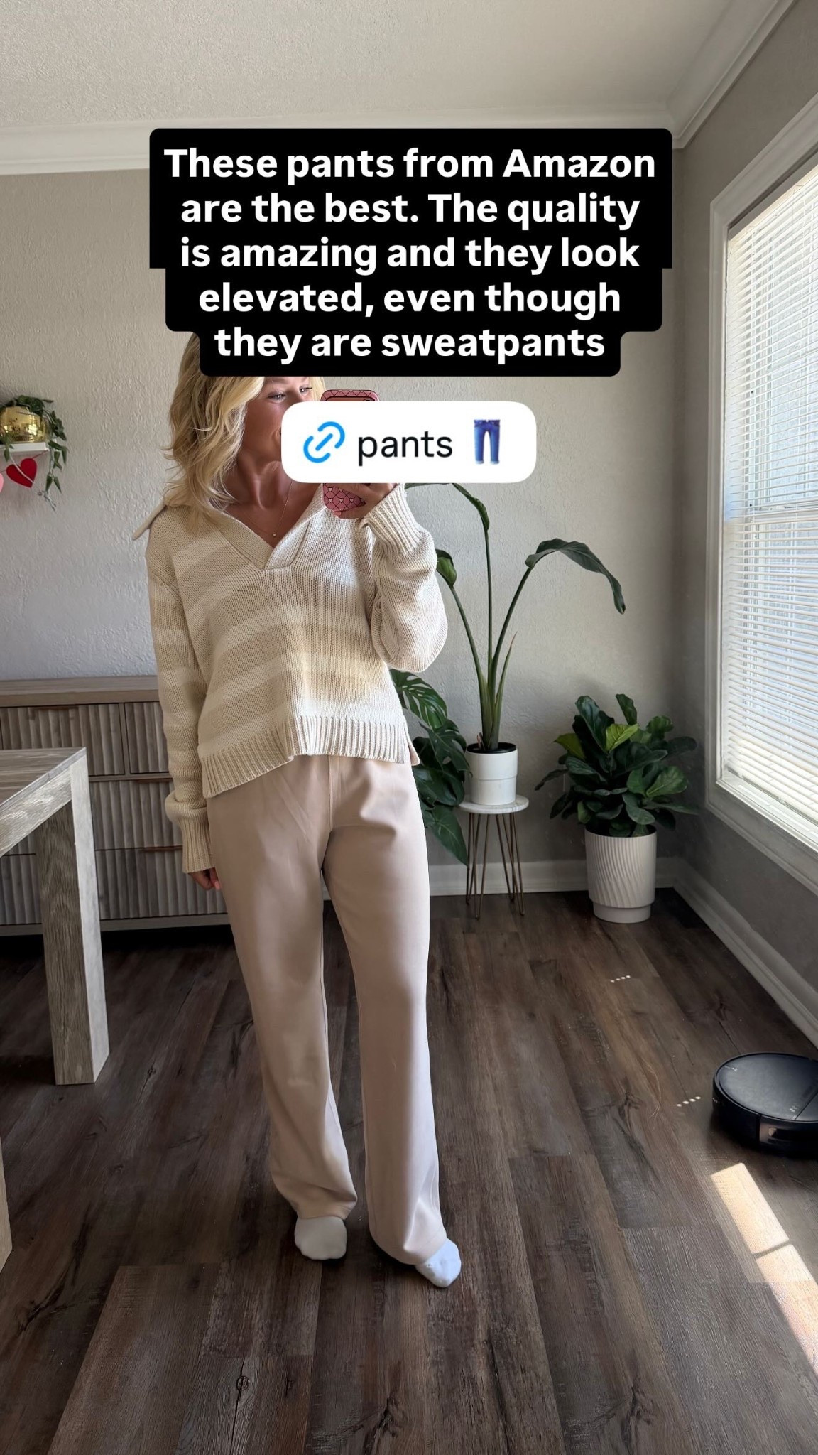 These pants from Amazon are the best. The quality is amazing and they look elevated, even though they are sweatpants