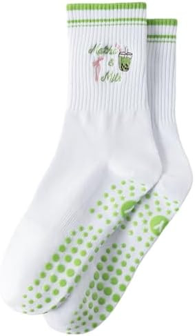 Yawlsow Pilates Grip Socks for Women Yoga Grippy Socks Cute Barre Non Skid Athletic Crew Sticky S... | Amazon (US)