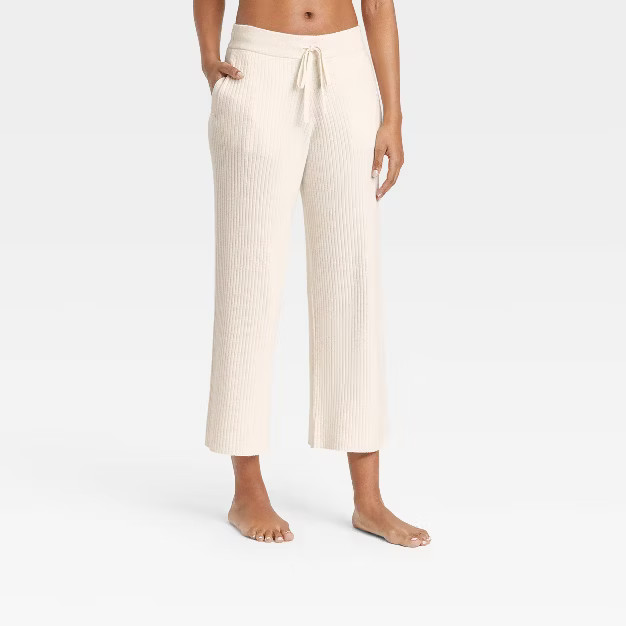 Women's Ribbed Sweater Cropped Lounge Pants - Stars Above™ | Target