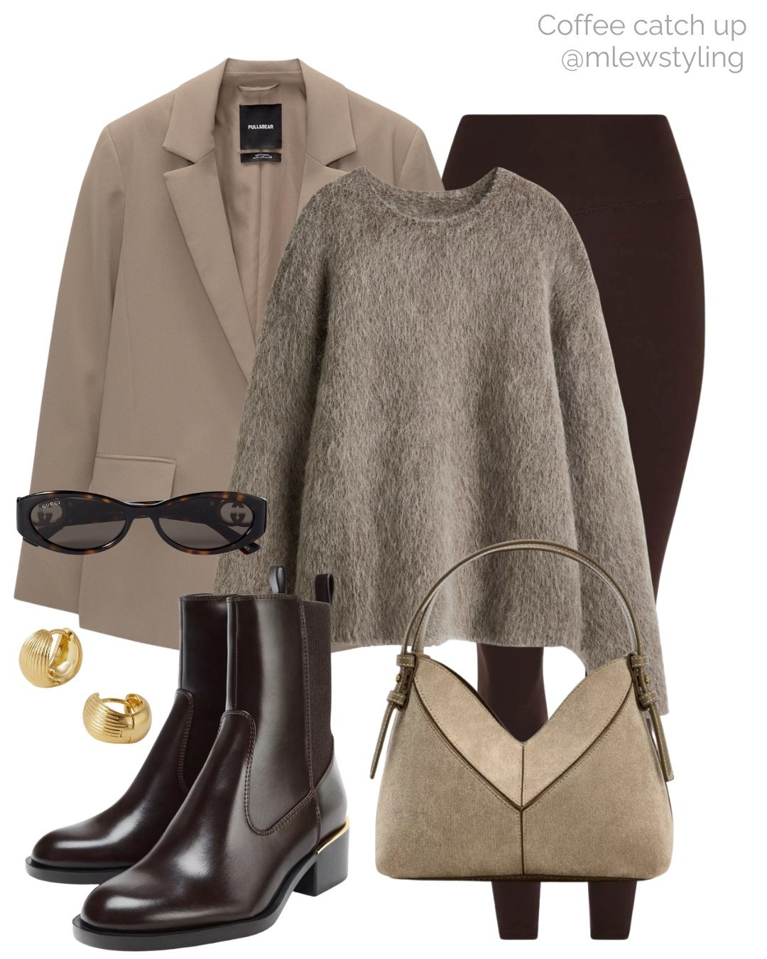 Fall outfit for a coffee catch up 🤎☕️

Tags: taupe blazer, mohair sweater, new-in H&M, Varley brown leggings, Zara suede bag, Chelsea boots, Gucci sunglasses, autumn outfit, elevated everyday look

#LTKStyleTip #LTKSeasonal #LTKShoeCrush