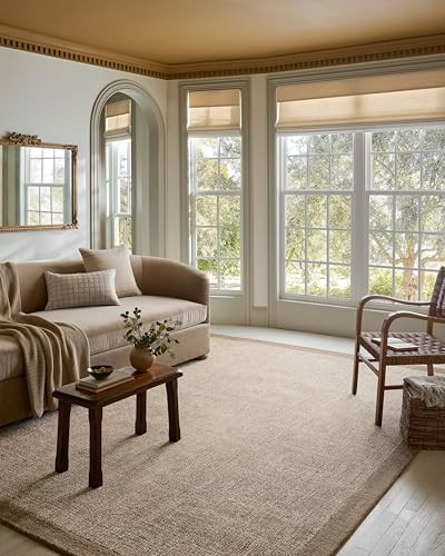 Loloi Magnolia Home Henley Ivory/Brown 7'-9" x 9'-9" Area Rug | Amazon (US)