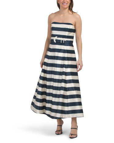 Sia Strapless Midi Ball Dress With Belt | TJ Maxx