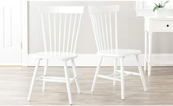 Safavieh American Homes Collection Parker Country Farmhouse White Spindle Side Chair (Set of 2) F... | Amazon (US)