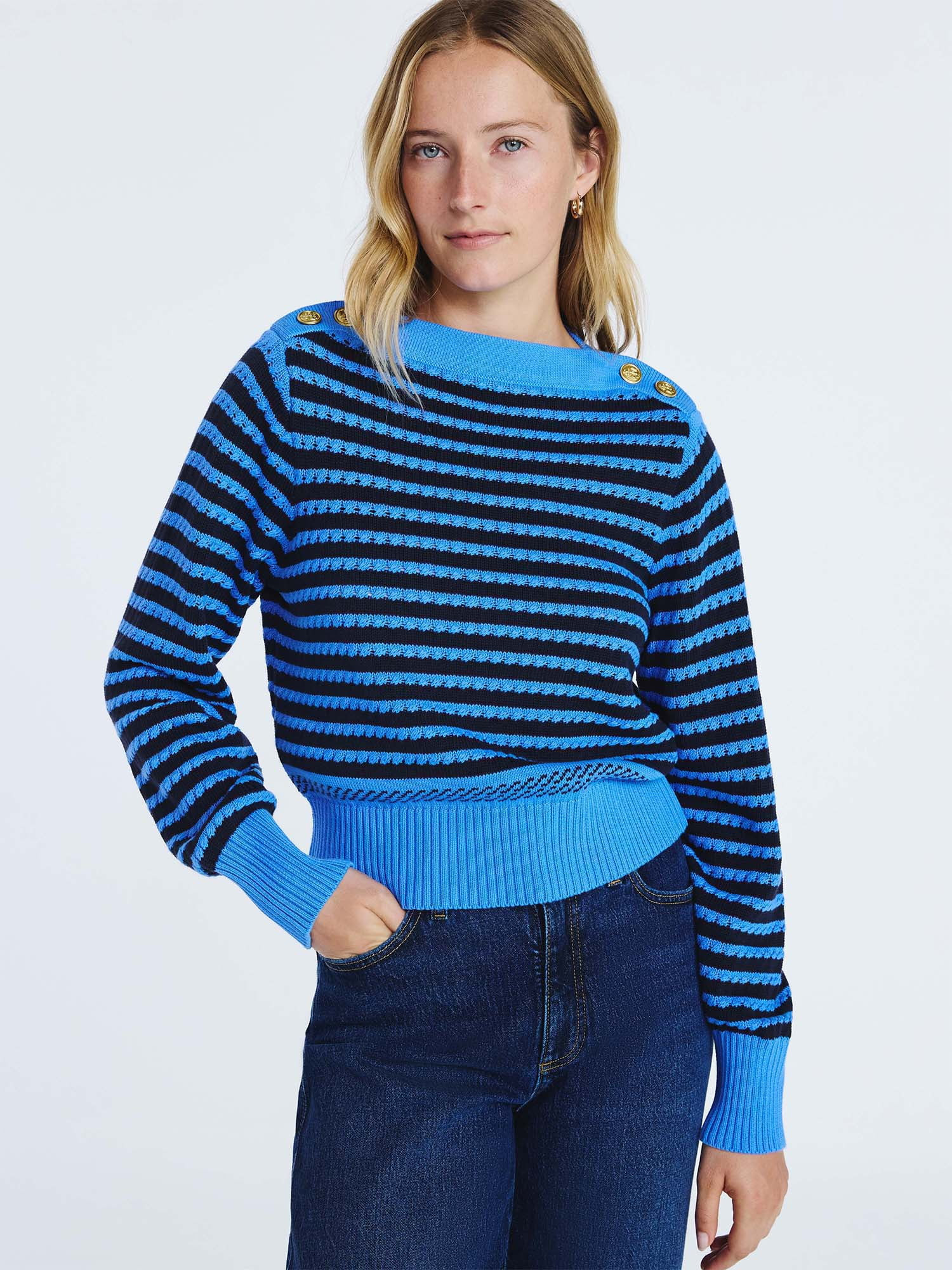 Free Assembly Women's Button Shoulder Sweater with Long Sleeves, Sizes XS-XXL | Walmart (US)