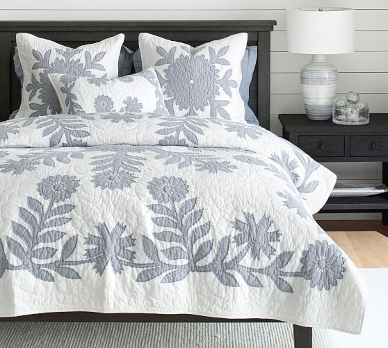 Lilo Handcrafted Cotton Quilt - Chambray | Pottery Barn (US)