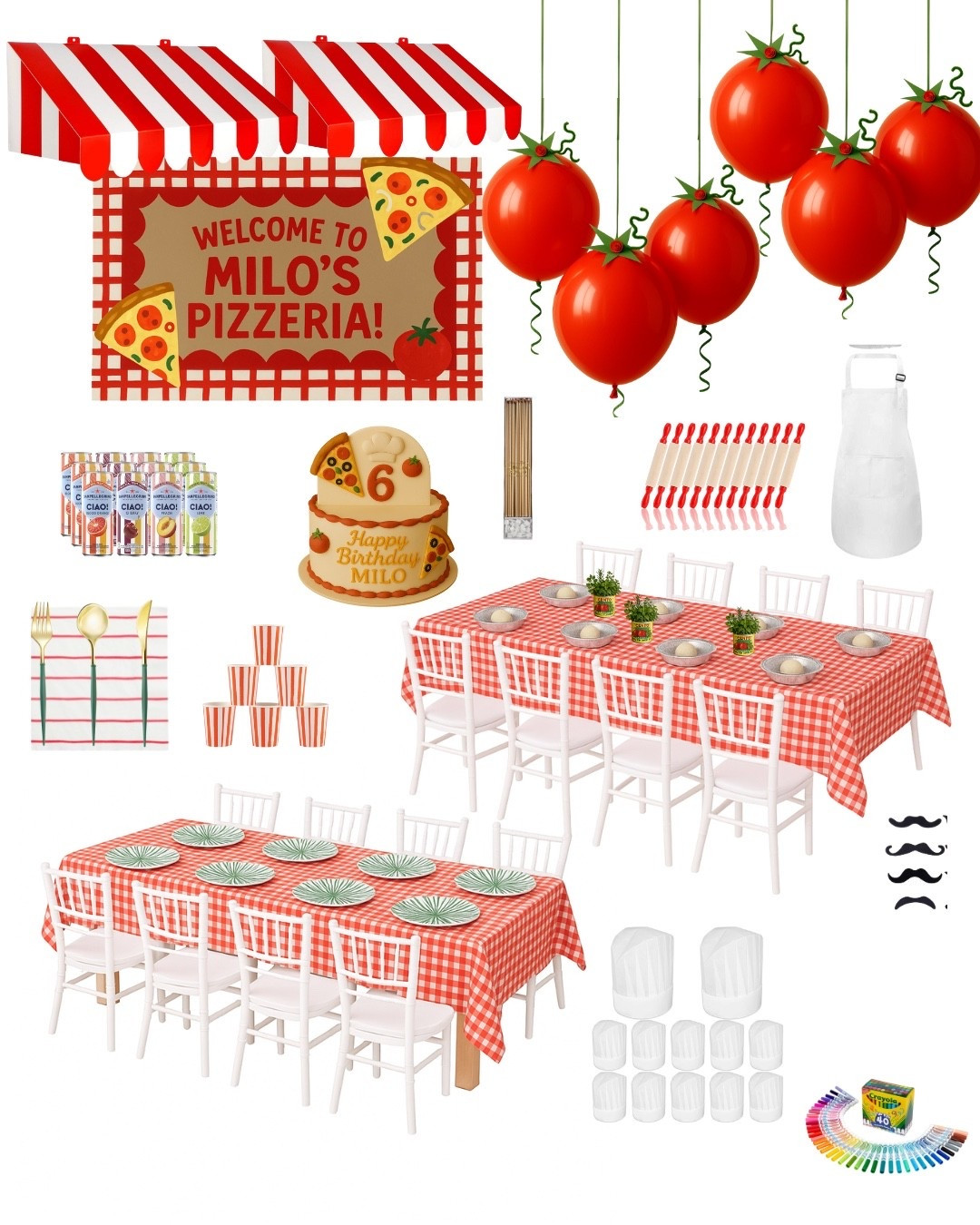 Step inside the cutest pizzeria party on the planet — The Littlest Slice Soirée! 🍕

Tomato balloons 🍅, stick on mustaches, DIY pizza stations, and mini chef hats🧑🏽‍🍳 made this bash a total dough-light!

⚠️ Warning: May cause extreme cravings and spontaneous Italian singing. 🎶 That’s amore! 🇮🇹💃 #ltk #ltkkids #ltkfamily #ltkbaby
#kidsbirthday #kidsbirthdayparty #kidspartyideas #partydecor #balloongarland #birthdaycake
#PizzaParty #MiniChefParty #CreativeMamas #DIYPizzaParty

#LTKFamily #LTKKids #LTKBaby