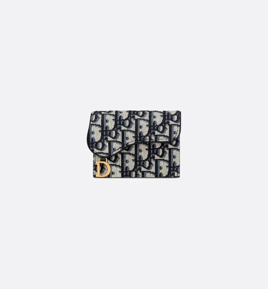Saddle 5-Gusset Card Holder Blue Dior Oblique Jacquard | DIOR | Dior Beauty (US)