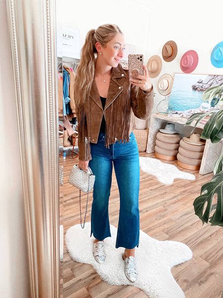 Linking similar suede fringe jackets! 🤎 This exact one is by BlankNYC (size XS)
•Jeans Are a Size 26– Size down one if in between sizes!

Fall fashion, denim, suede jackets 

#LTKsalealert #LTKstyletip #LTKfindsunder100