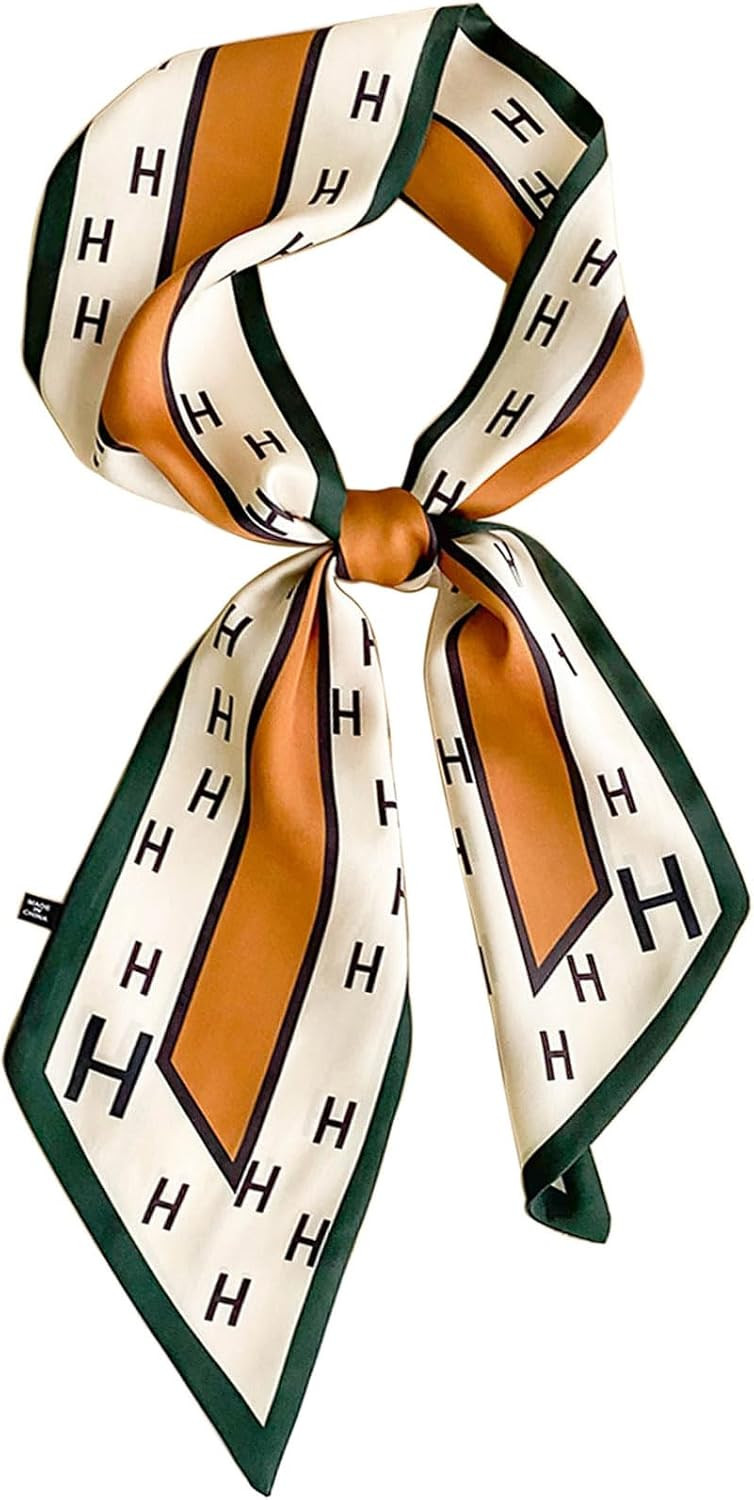 kcctoo 59” Long Silk Like Head Scarf Women's Fashion Square Neck Satin Scarfs for Bag Hair Scarves Gift 59 * 5.9” | Amazon (US)