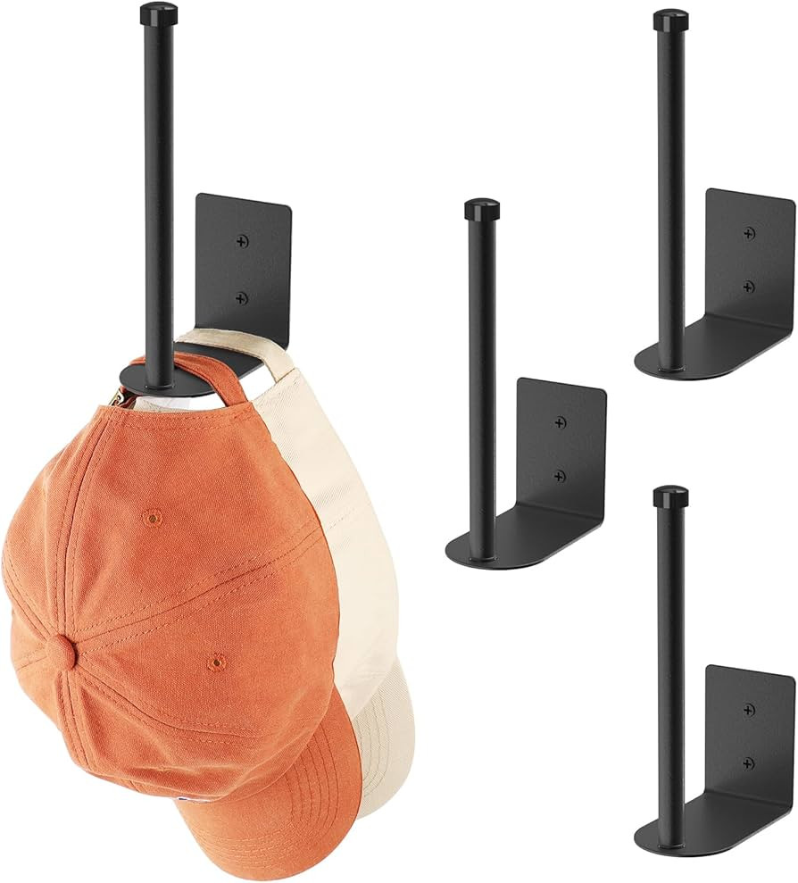 4 Pack Hat Racks for Baseball Caps, Stainless Steel Hat Organizer for Baseball Cap, Hat Holder St... | Amazon (US)