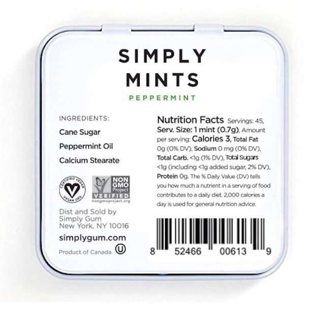 Simply Gum Peppermint Natural Mints - 2oz | Target