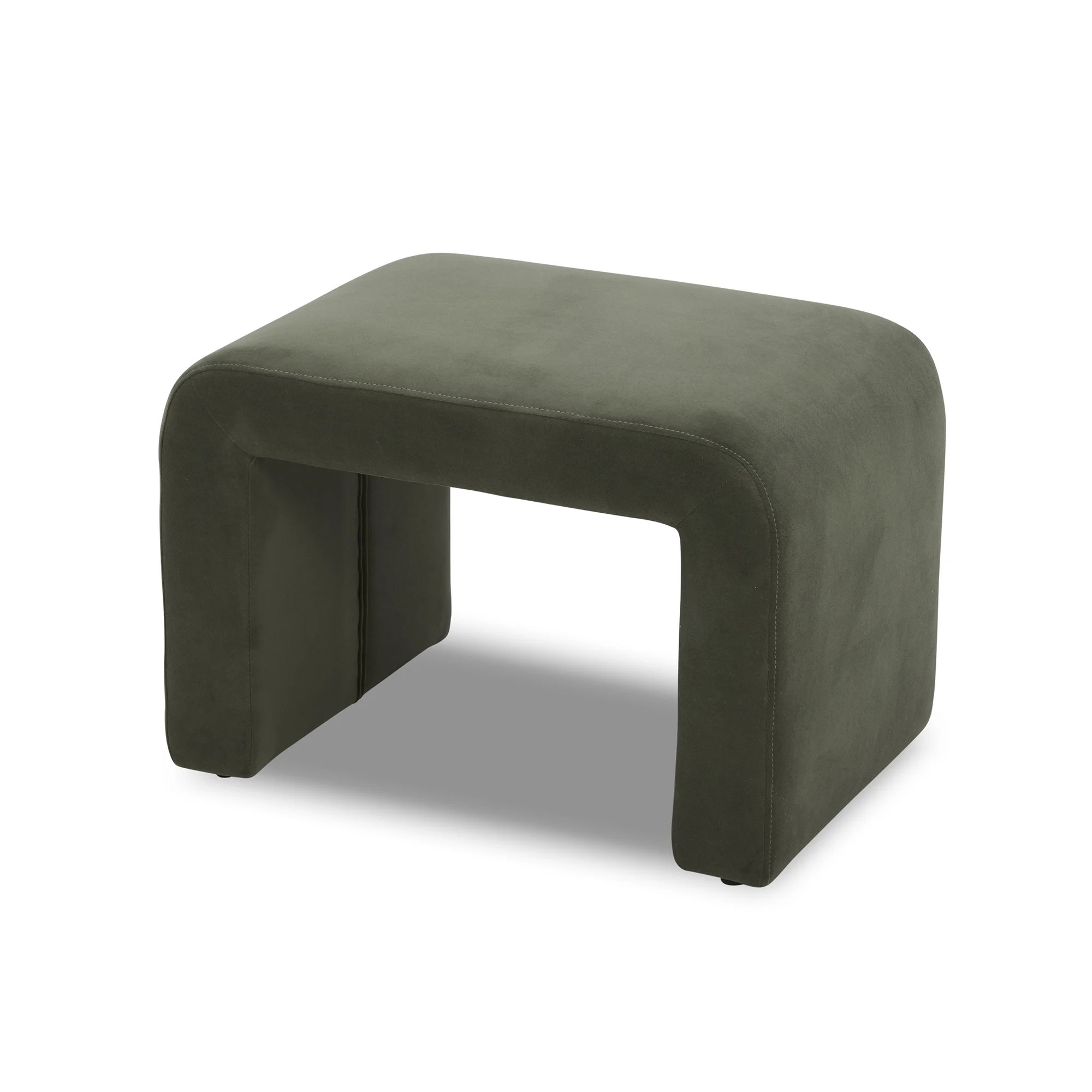 Better Homes & Gardens Juliet Velvet Waterfall Ottoman, Olive - Walmart.com | Walmart (US)