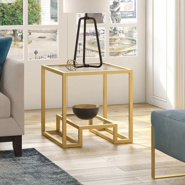 Athena Gold Geometric Luxe Side Table - Bed Bath & Beyond - 23134193 | Bed Bath & Beyond