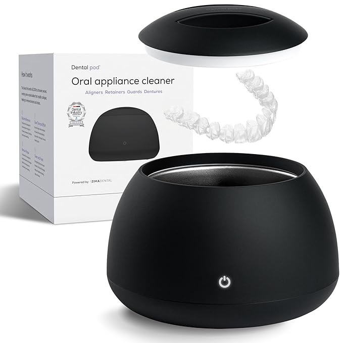 Zima Dental Pod | Jet Black | Ultrasonic Retainer Cleaner Machine | Aligner, Nightguard, Mouth Gu... | Amazon (US)