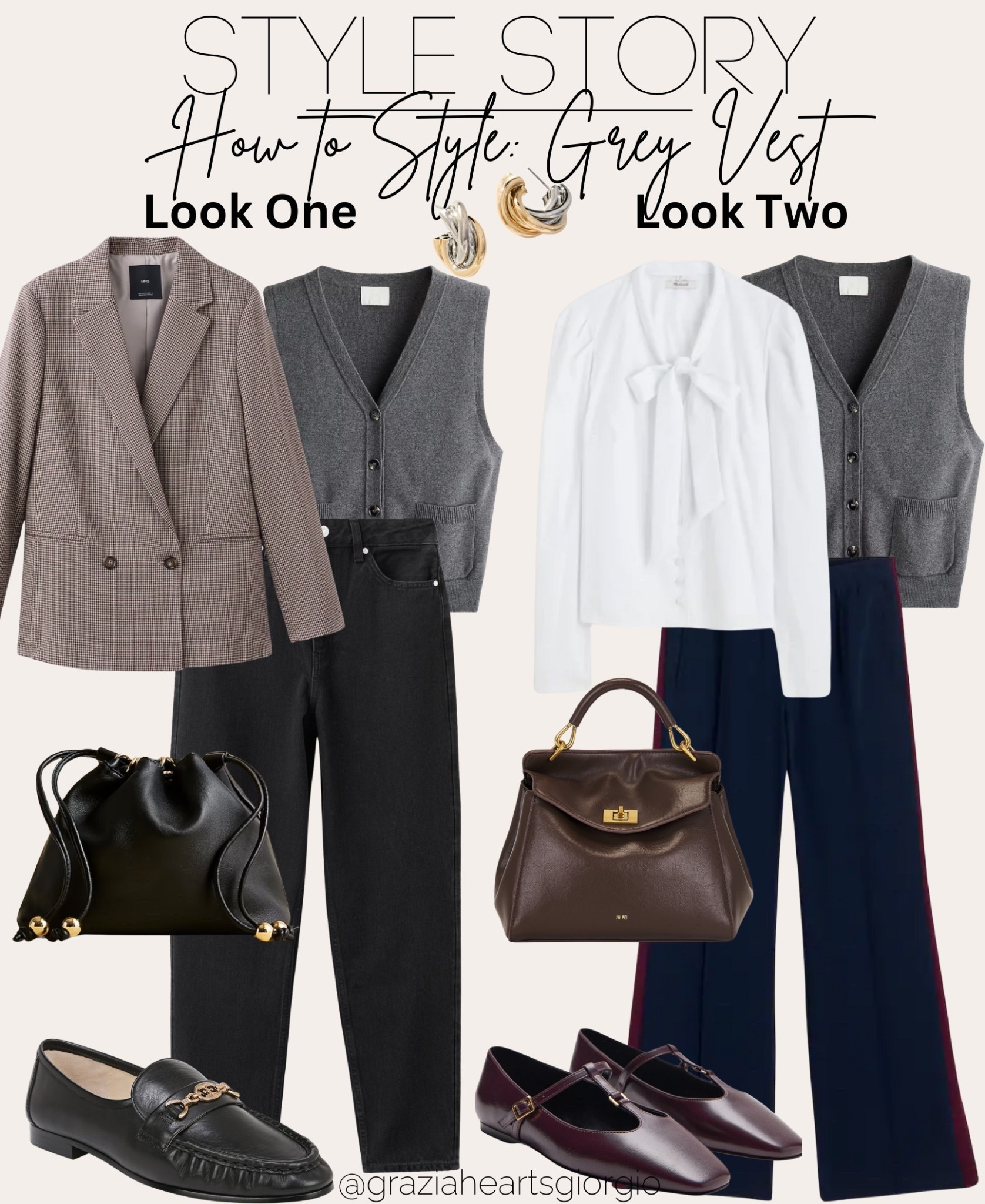 How to Style: Grey Vest 
.
#howtostyle 

#LTKgrwm #LTKOver40