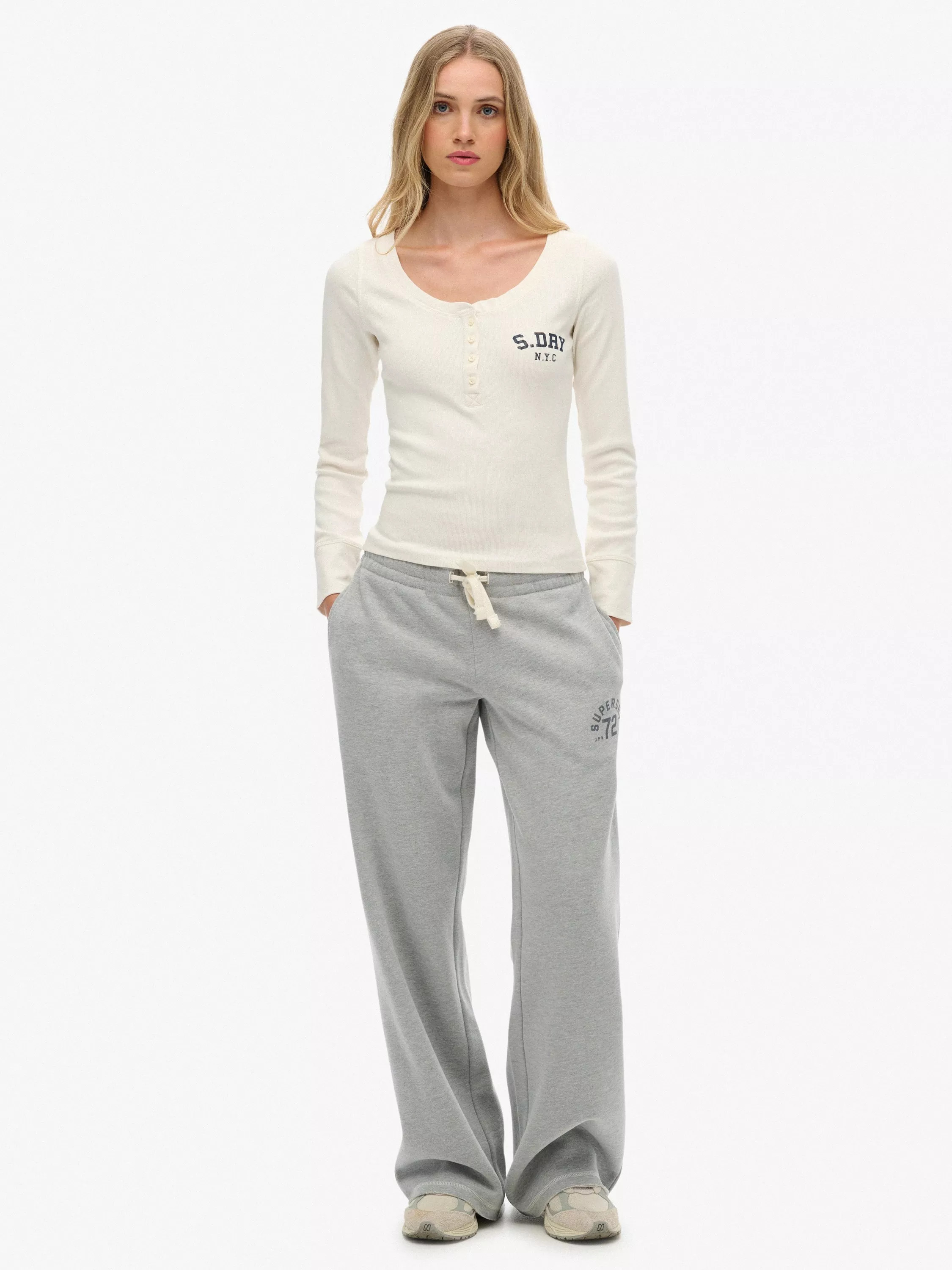 Superdry Athletic Essentials Straight Leg Joggers, Grey Marl | John Lewis (UK)