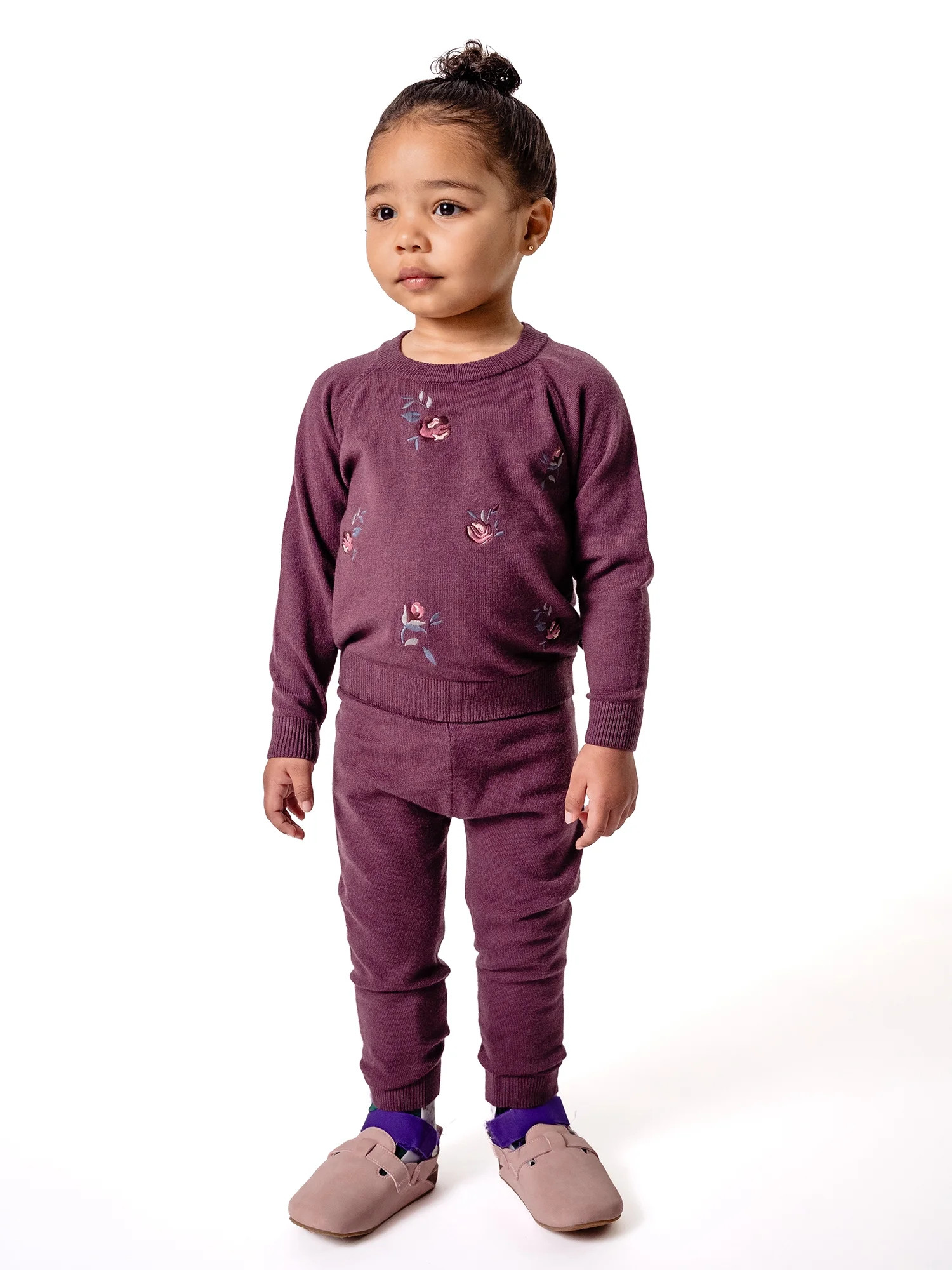 Modern Moments by Gerber Toddler Girl Jacquard Sweater and Pant Set, 2-Piece, Sizes 12 Months - 5T | Walmart (US)