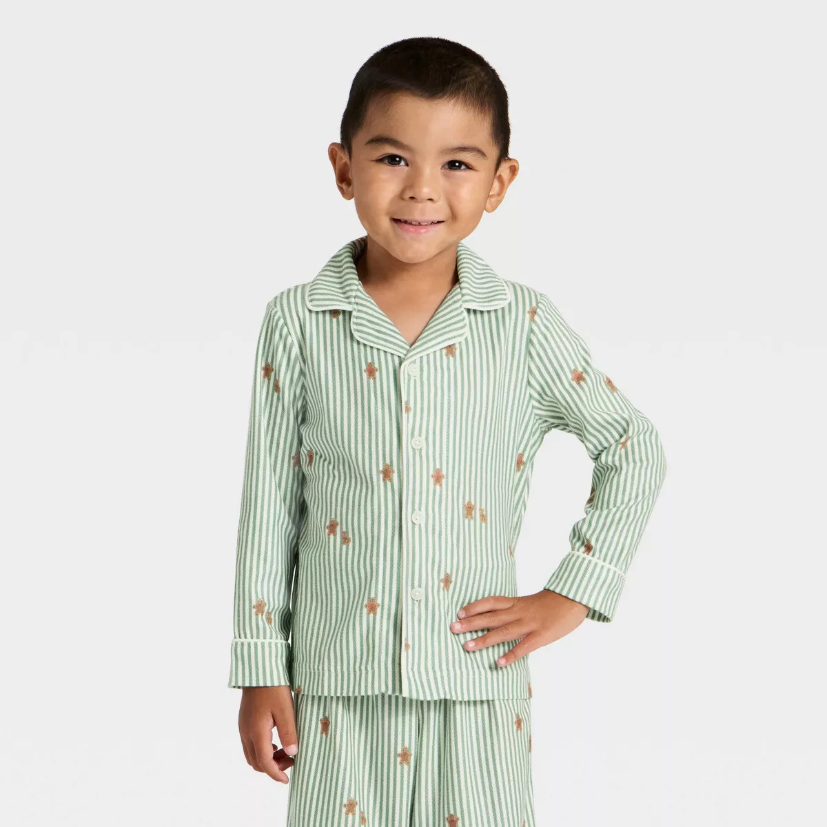 Toddler Gingerbread Striped Long Sleeve Shirt and Pants Holiday Matching Family Pajama Set - Wond... | Target