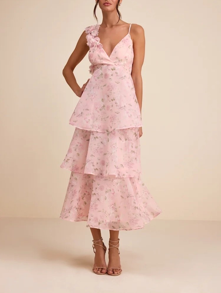 This light pink floral organza midi dress combines airy tiered layers with romantic floral detailing, creating an elegant statement look perfect for weddings, garden parties, and spring celebrations 🌸 Under $100.

Keywords:

* wedding guest dress
* garden party dress
* floral midi dress
* spring occasion dress
* bridal shower outfit
* feminine event dress
* elegant daytime dress
* romantic celebration outfit
* organza midi dress
* tiered floral dress
* pink floral dress
* feminine midi silhouette
* romantic organza dress

#LTKWedding #LTKootd #LTKgrwm