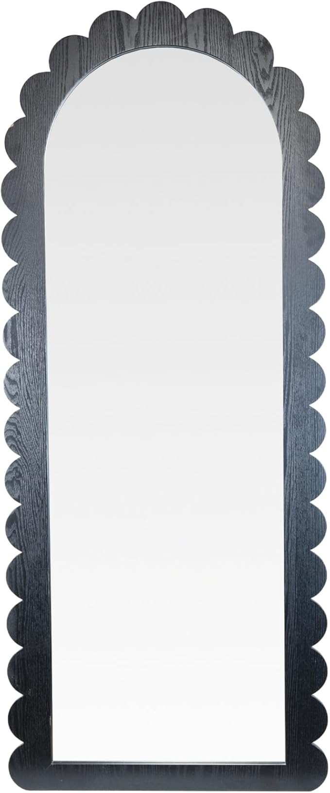 Creative Co-Op Arched Scalloped Wall Mirror with Wood Frame, Black | Amazon (US)