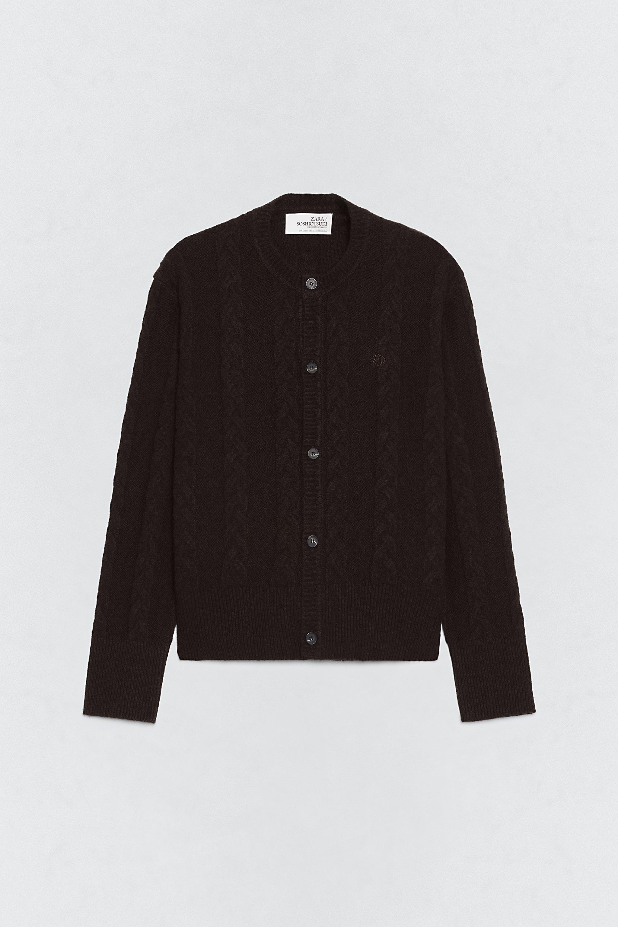 CABLE KNIT WOOL CARDIGAN SOSHIOTSUKI x ZARA | Zara UK