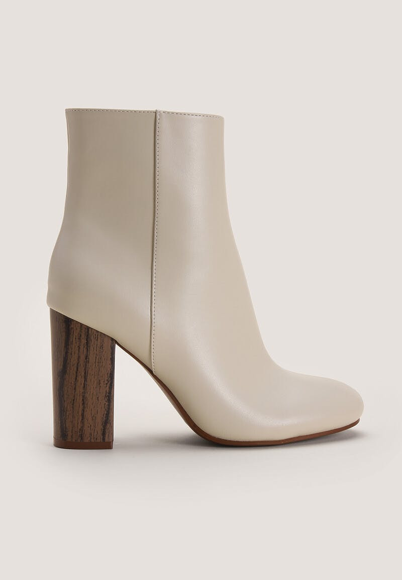 Womens Ecru Almond Toe Ankle Boots | Peacocks