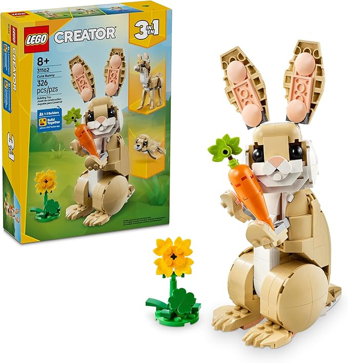 LEGO Creator 3 in 1 Cute Bunny Toy - Building Toy Set with 3 Build Options, Bunny, Seal, or Llama... | Amazon (US)