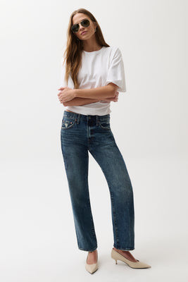Lexi Mid Rise Bowed Straight Jean - Artisan | Pistola Denim