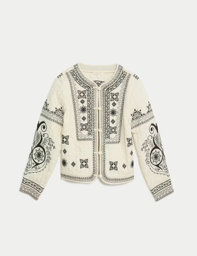 Pure Cotton Embroidered Short Jacket | Marks & Spencer (UK)