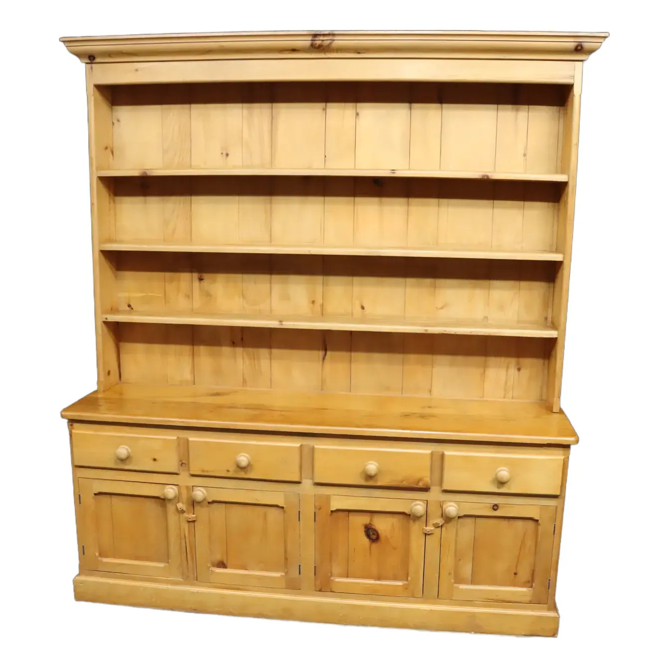 English Pine Step-Back Hutch | Chairish