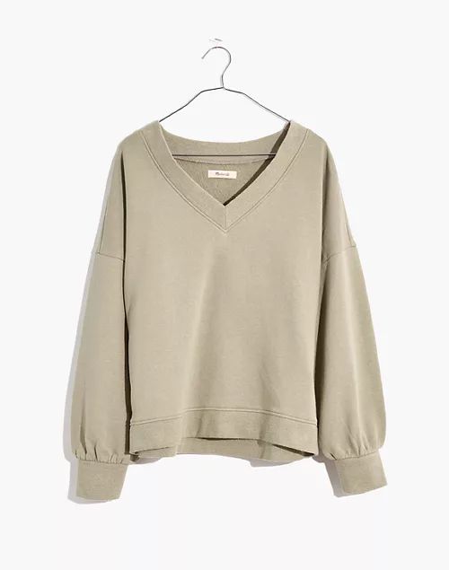 Hemp-Cotton V-Neck Sweatshirt | Madewell