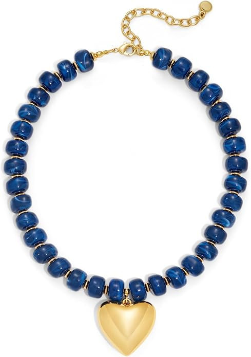 Chunky Beaded Necklace for Women, Colorful Heart Necklace Trendy Jewelry 2026, Statement Puffy He... | Amazon (US)