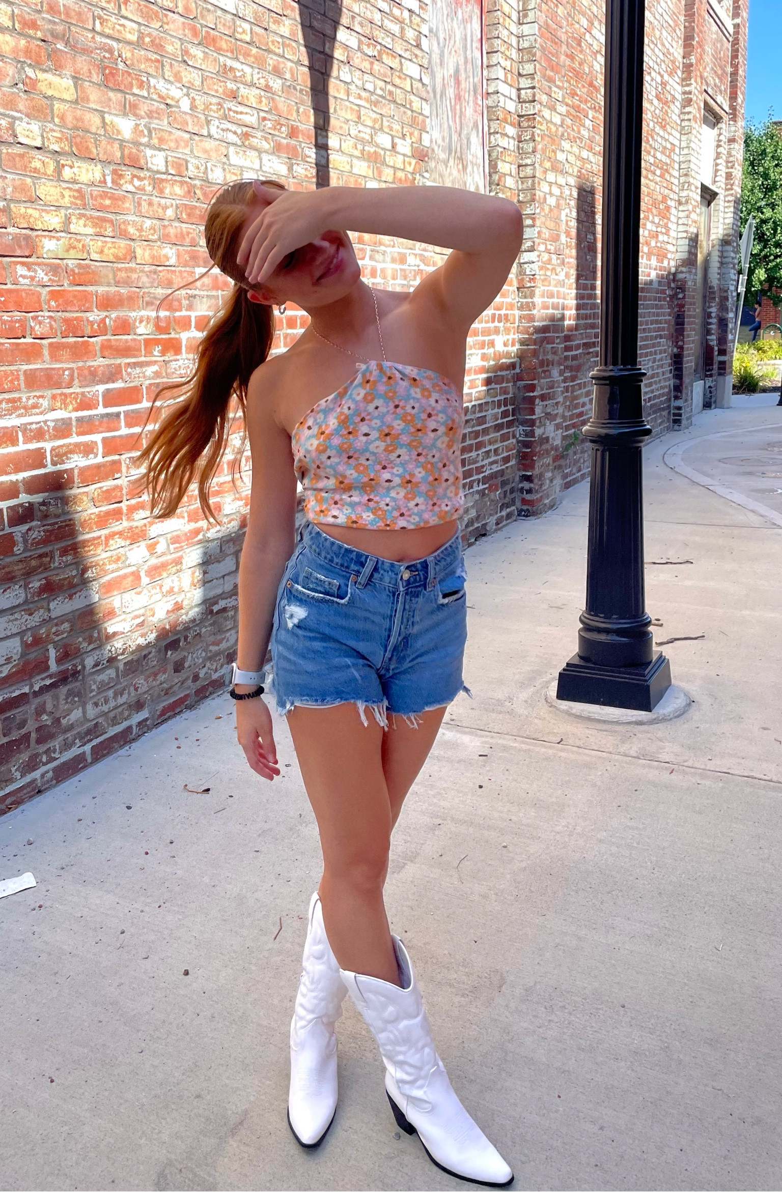 a birthday brunch outfit with jean shorts and the most comfy cowgirl boots

#LTKsalealert #LTKunder50 #LTKunder100