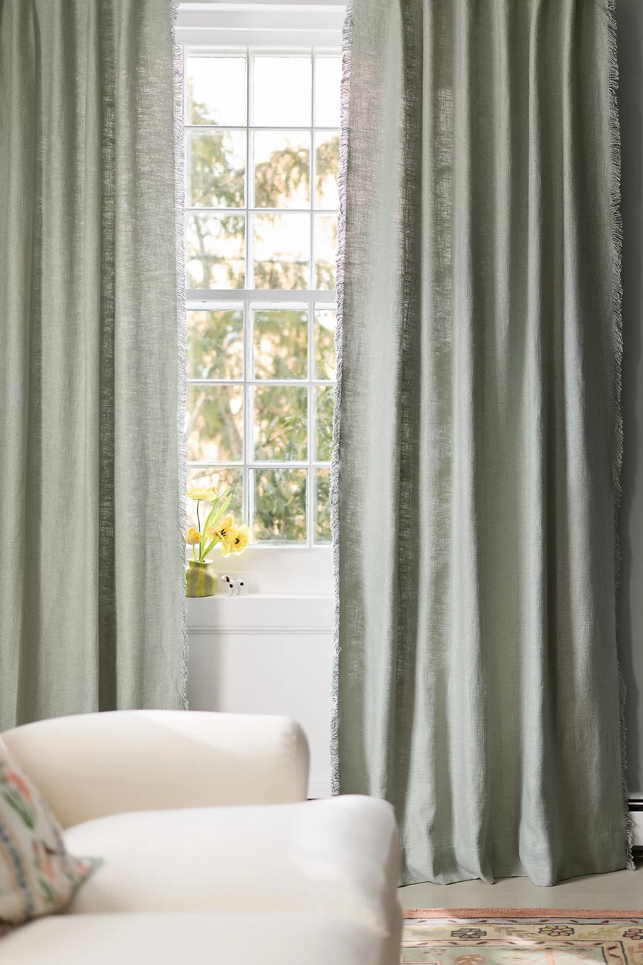 Luxe Linen Blend Woven Curtain | Anthropologie (US)