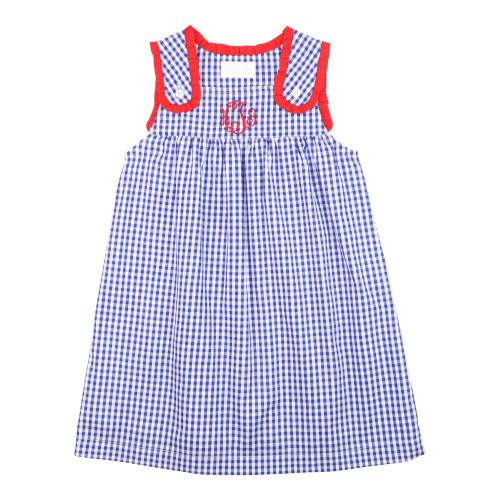 Red And Navy Check Dress - Shipping Mid-June | Cecil and Lou