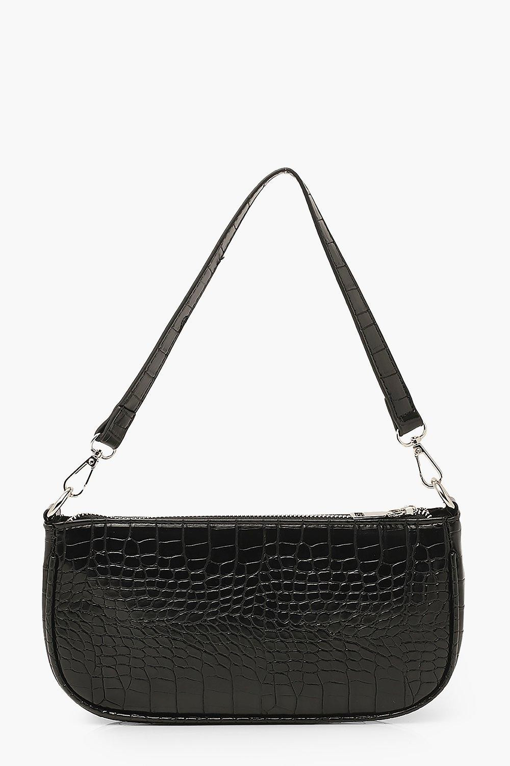 Croc Baguette Shoulder Bag | Boohoo.com (UK & IE)