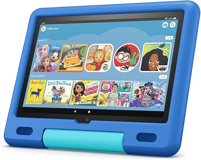 Fire HD 10 Kids tablet, 10.1", 1080p Full HD, ages 3–7, 32 GB, Sky Blue | Amazon (US)