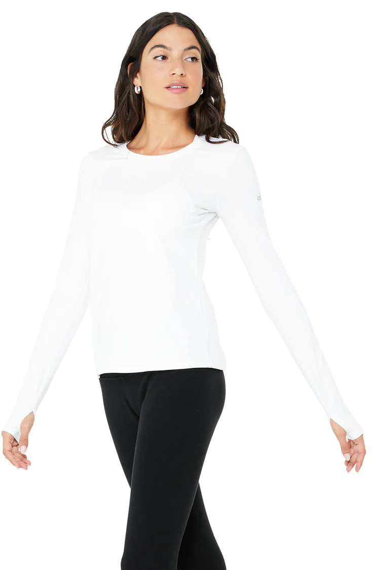 Alosoft Finesse Long Sleeve - White | Alo Yoga (US)